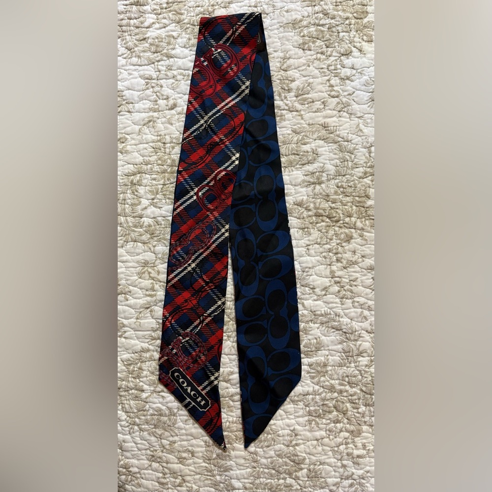 Coach Plaid and Dot Patterned Tie